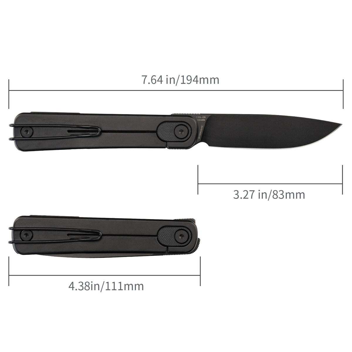 3.27" 14C28N Drop Point Frame Lock Knife – SRM Palfrey G10 EDC (135L-GB)