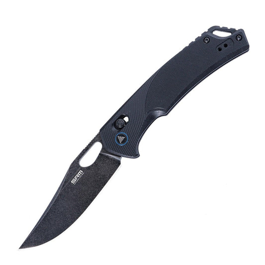 SRM Retriever 9201-GB Folding Knife – 3.54" D2 Clip Point Blade, G10 Handle Crossbar Lock