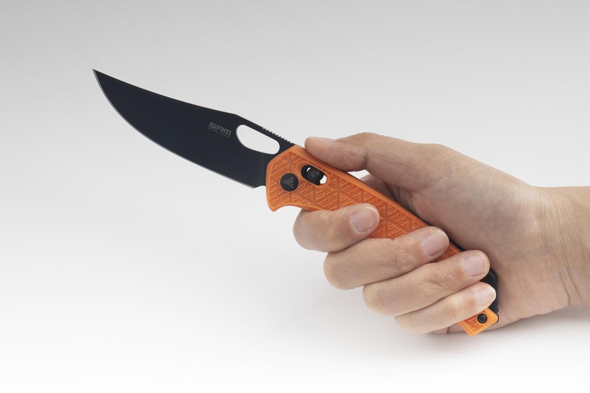 SRM Retriever 9201-PJ Folding Knife – 3.54" 8Cr13MoV Clip Point, FRN Handle, Crossbar Lock