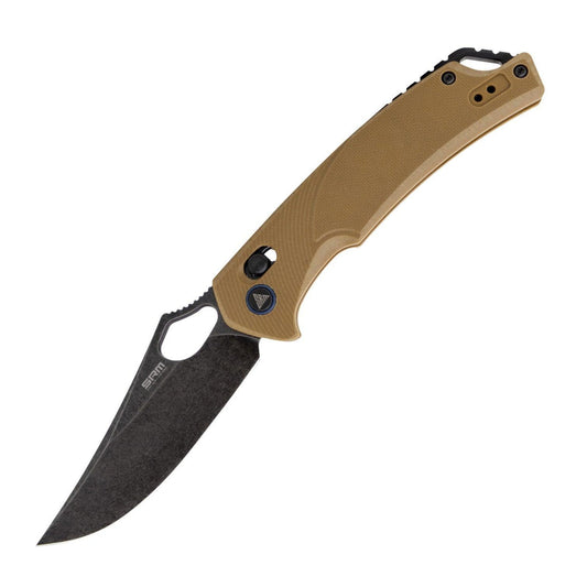SRM Retriever 9202-GW Folding Knife – 3.54" D2 Clip Point Blade, G10 Handle Crossbar Lock
