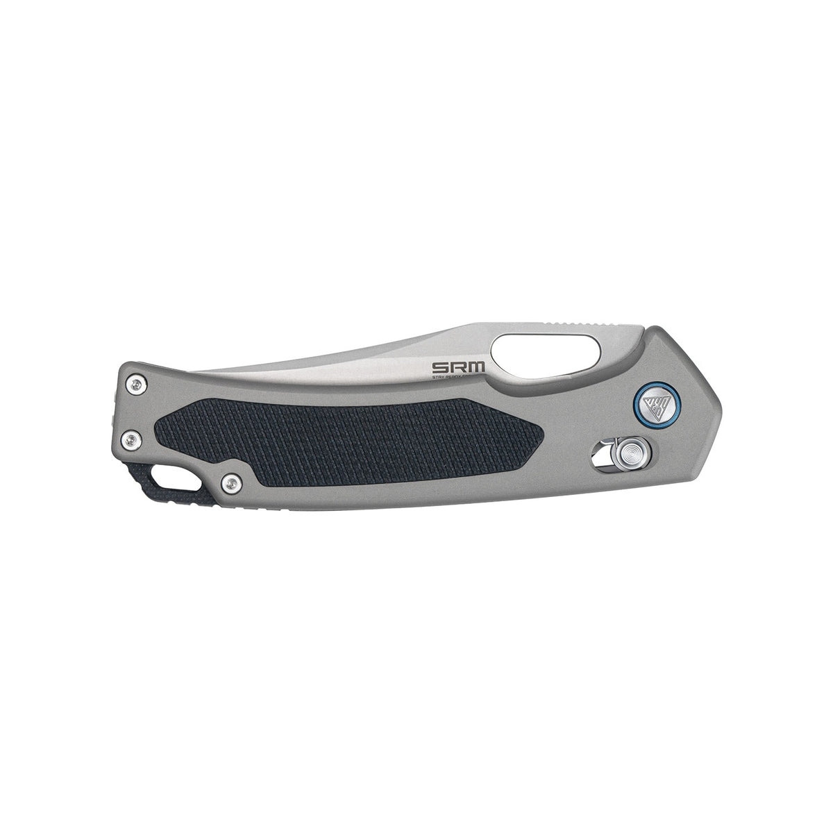 SRM Retriever 9203-AK Folding Knife – 3.54" Laminated 140Cr Clip Point, Aluminum & G10 Handle, Crossbar Lock