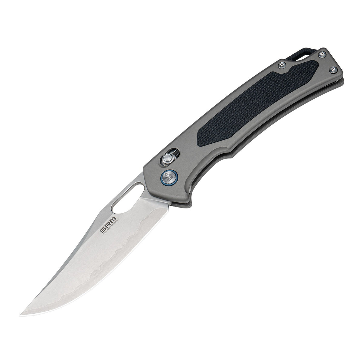 SRM Retriever 9203-AK Folding Knife – 3.54" Laminated 140Cr Clip Point, Aluminum & G10 Handle, Crossbar Lock