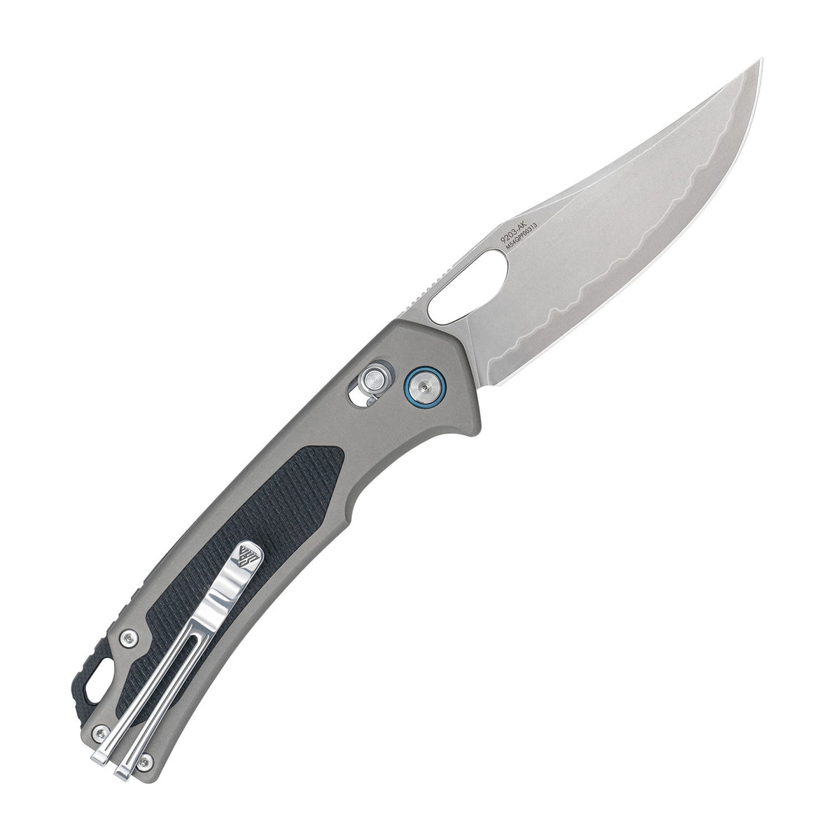 SRM Retriever 9203-AK Folding Knife – 3.54" Laminated 140Cr Clip Point, Aluminum & G10 Handle, Crossbar Lock