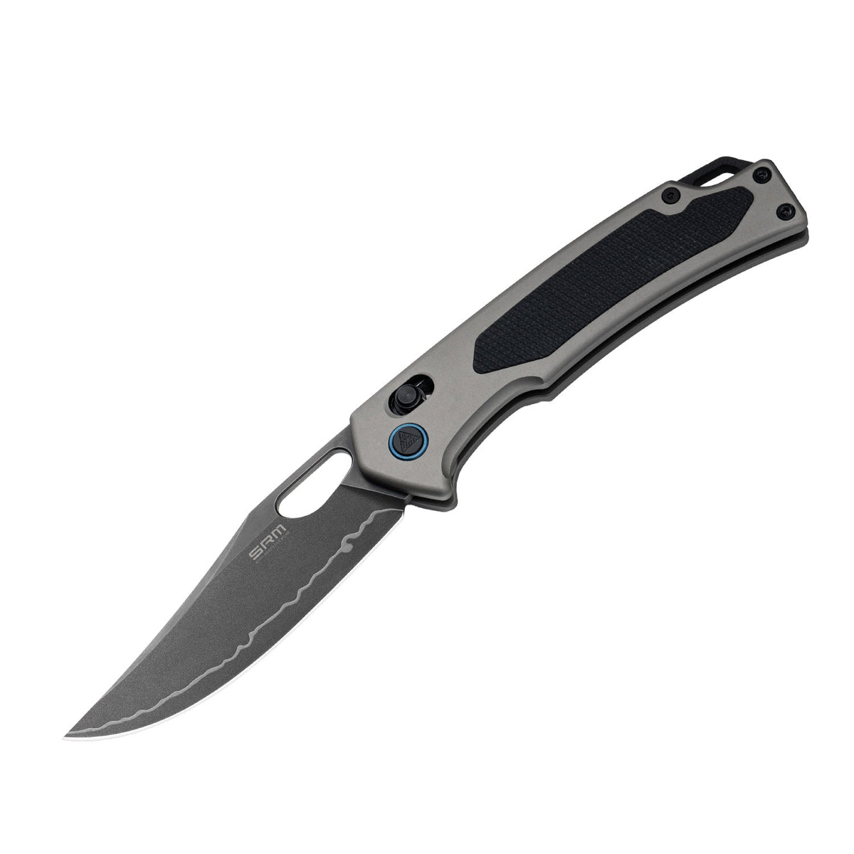 SRM Retriever 9203-AK2 – 3.54" Laminated 140Cr Clip Point Crossbar Lock Knife with Aluminum Handle