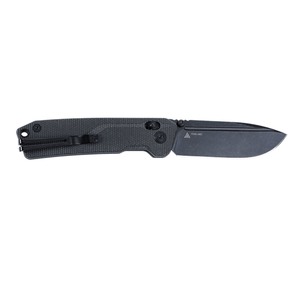 SRM Rubik 7228L-MB2 Folding Knife – 3.43" 10Cr15CoMoV Drop Point, Black Micarta Handle