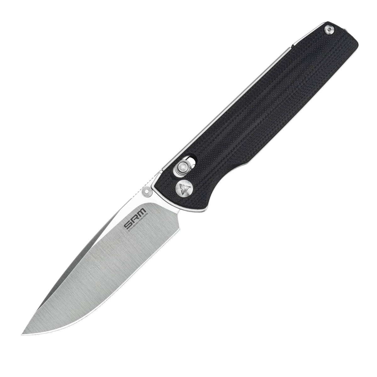 SRM Terrier 258L-GB Folding Knife â€“ 3.65" D2 Drop Point, Brushed Blade, G10 Handle, Crossbar Lock
