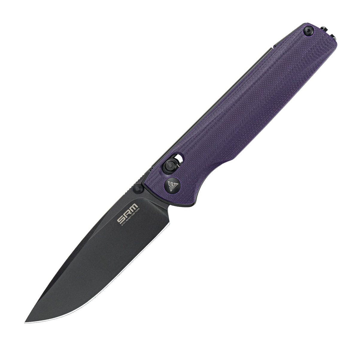 SRM Terrier 258L-GN front view – 3.65 in D2 drop point folding knife
