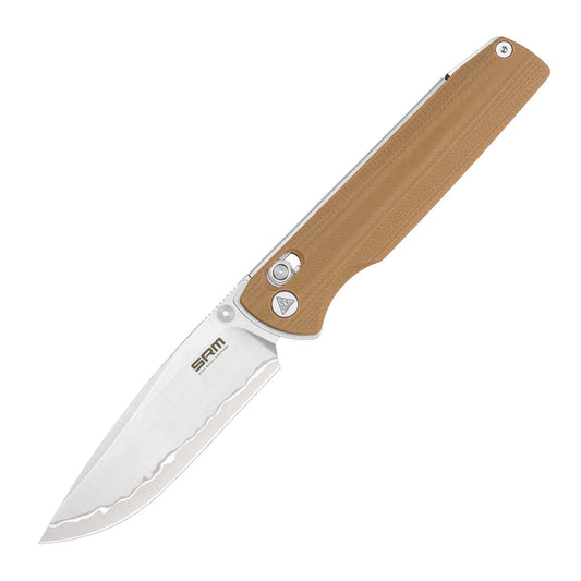 SRM Terrier 3.65" Laminated 140Cr Crossbar Lock Folding Knife – G10 Handle (258L-GW2)