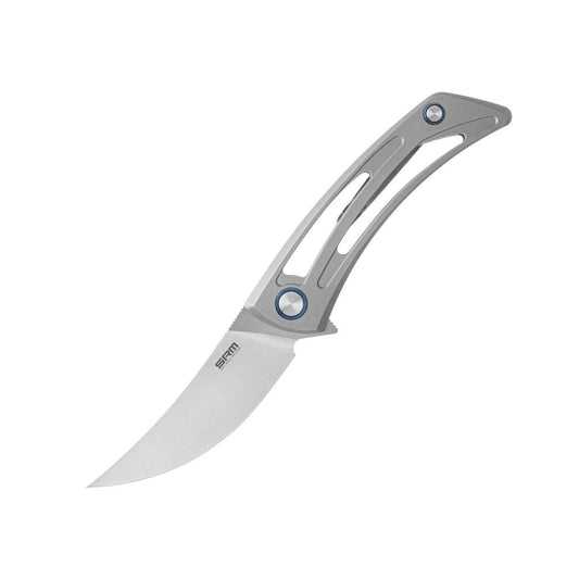 SRM Unicorn 7415-TE Folding Knife – 2.76" 154CM Clip Point Blade, TC4 Titanium Frame Lock
