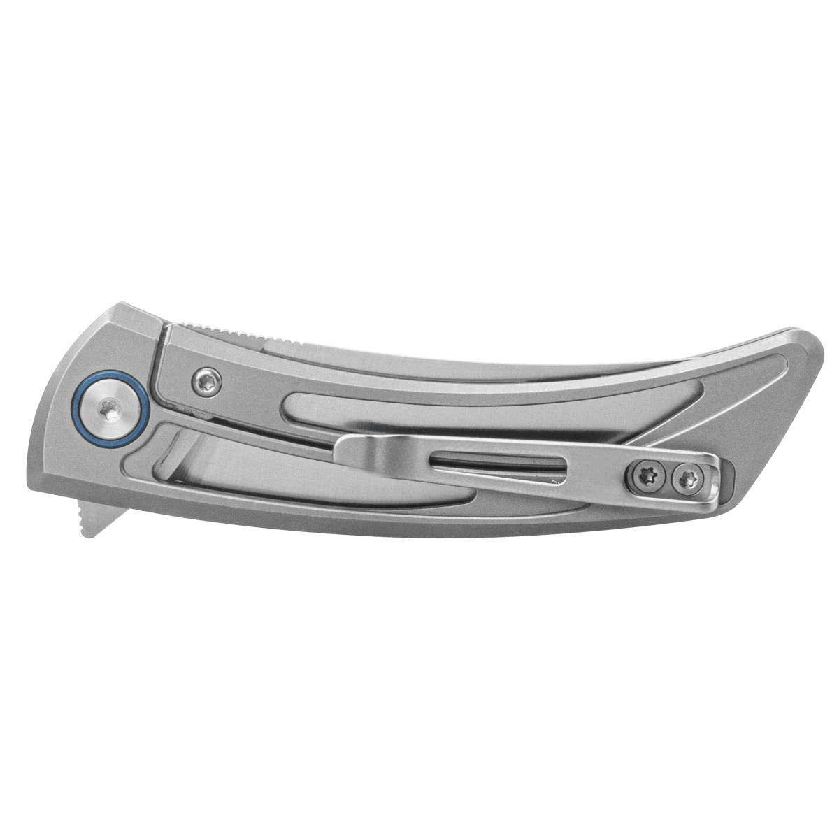 SRM Unicorn 7415-TE Folding Knife – 2.76" 154CM Clip Point Blade, TC4 Titanium Frame Lock