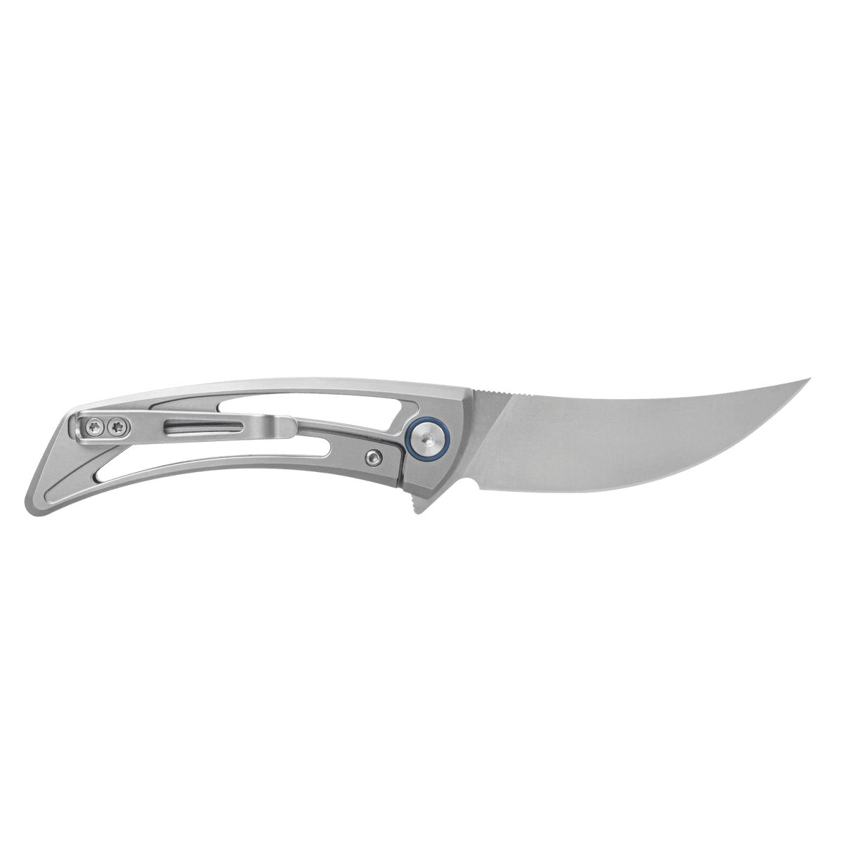 SRM Unicorn 7415-TE Folding Knife – 2.76" 154CM Clip Point Blade, TC4 Titanium Frame Lock