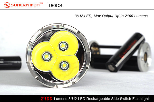Sunwayman T60CS 2100 Lumen Rechargeable Side Switch Flashlight