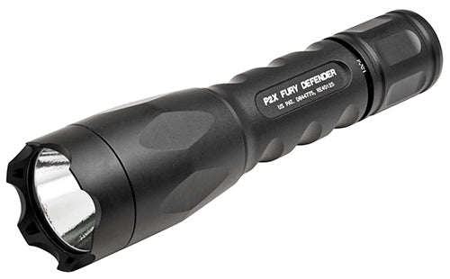 Surefire P2XD-A-BK Fury Defender Combat Light Ultra-High Single-Output 500 Lumen LED Flashlight w/ Strike Bezel
