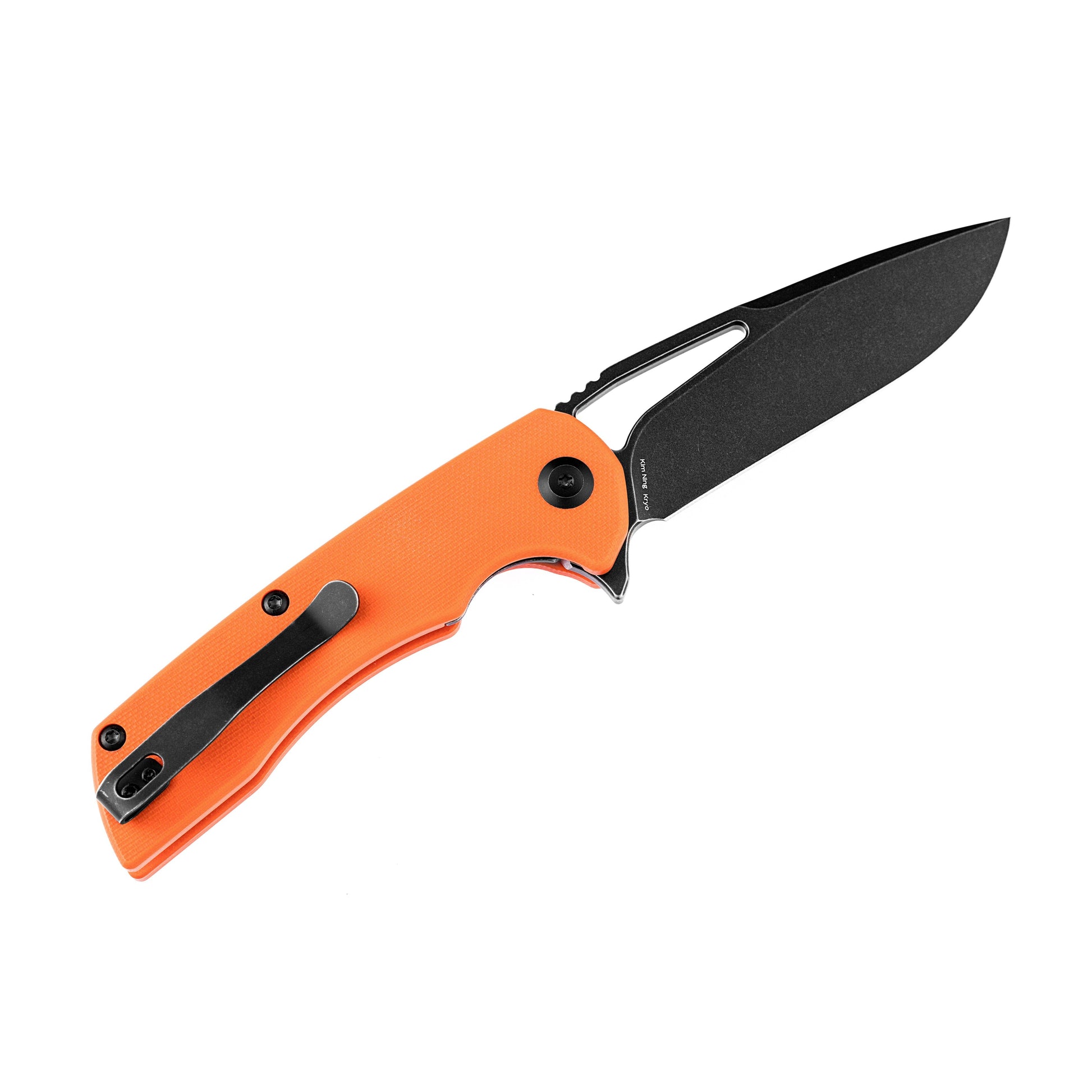 Kansept Kryo T1001B4 open position showing D2 drop point blade