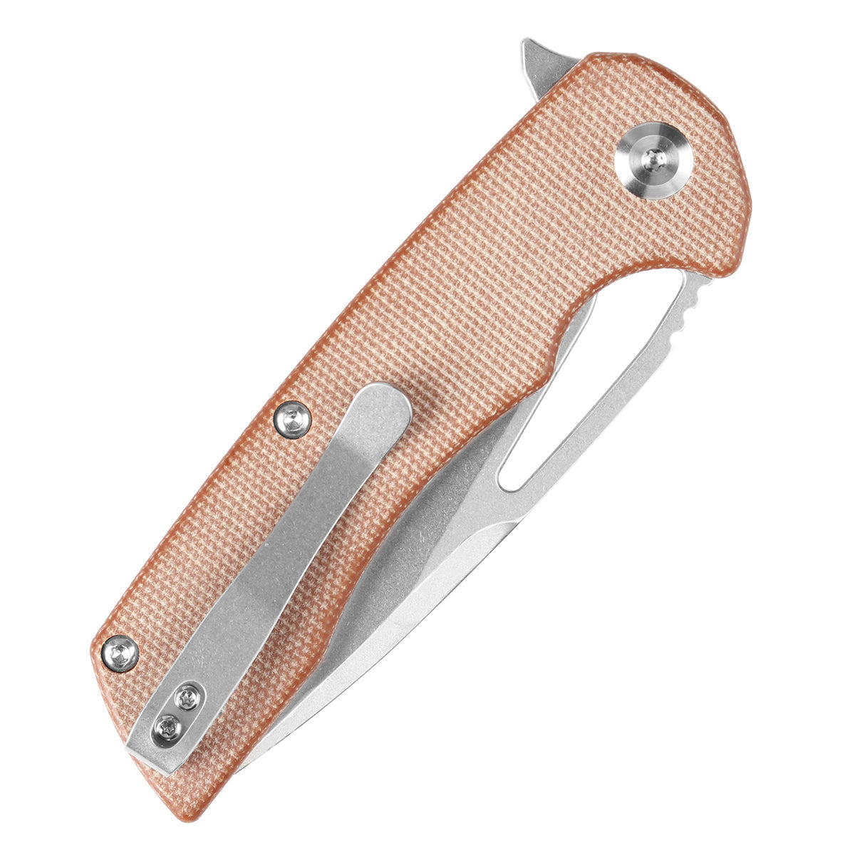 Kansept Kryo T1001M4 brown Micarta handle scales