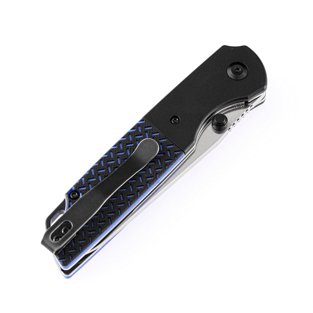 Kansept Warrior T1005S1 black and blue G10 handle scales