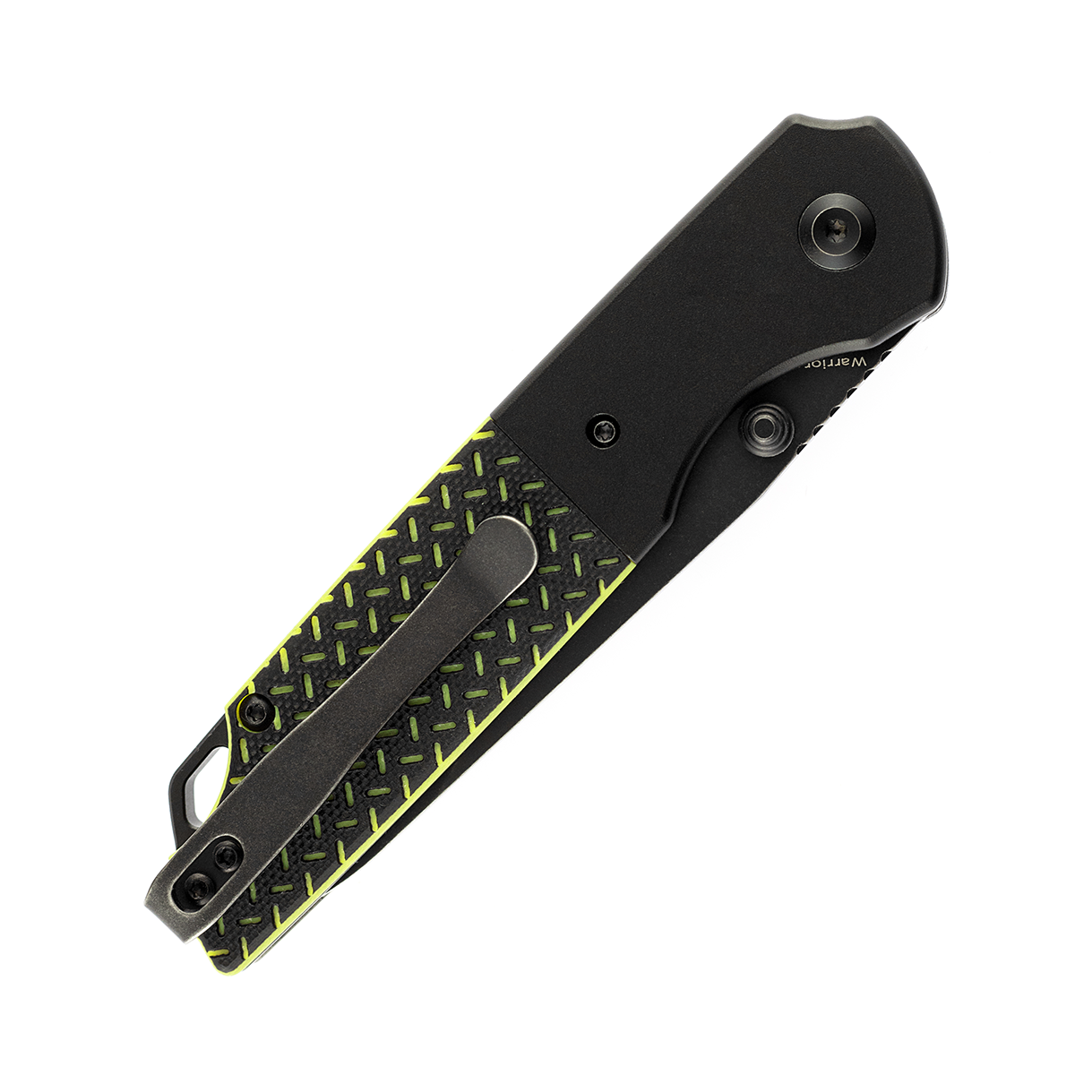 Kansept Warrior T1005S2 black and green G10 handle scales