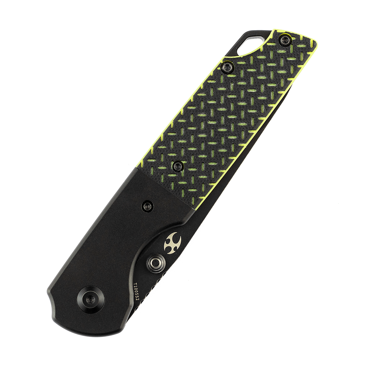 Kansept Warrior T1005S2 blade detail - black TiCN stonewashed D2 drop point