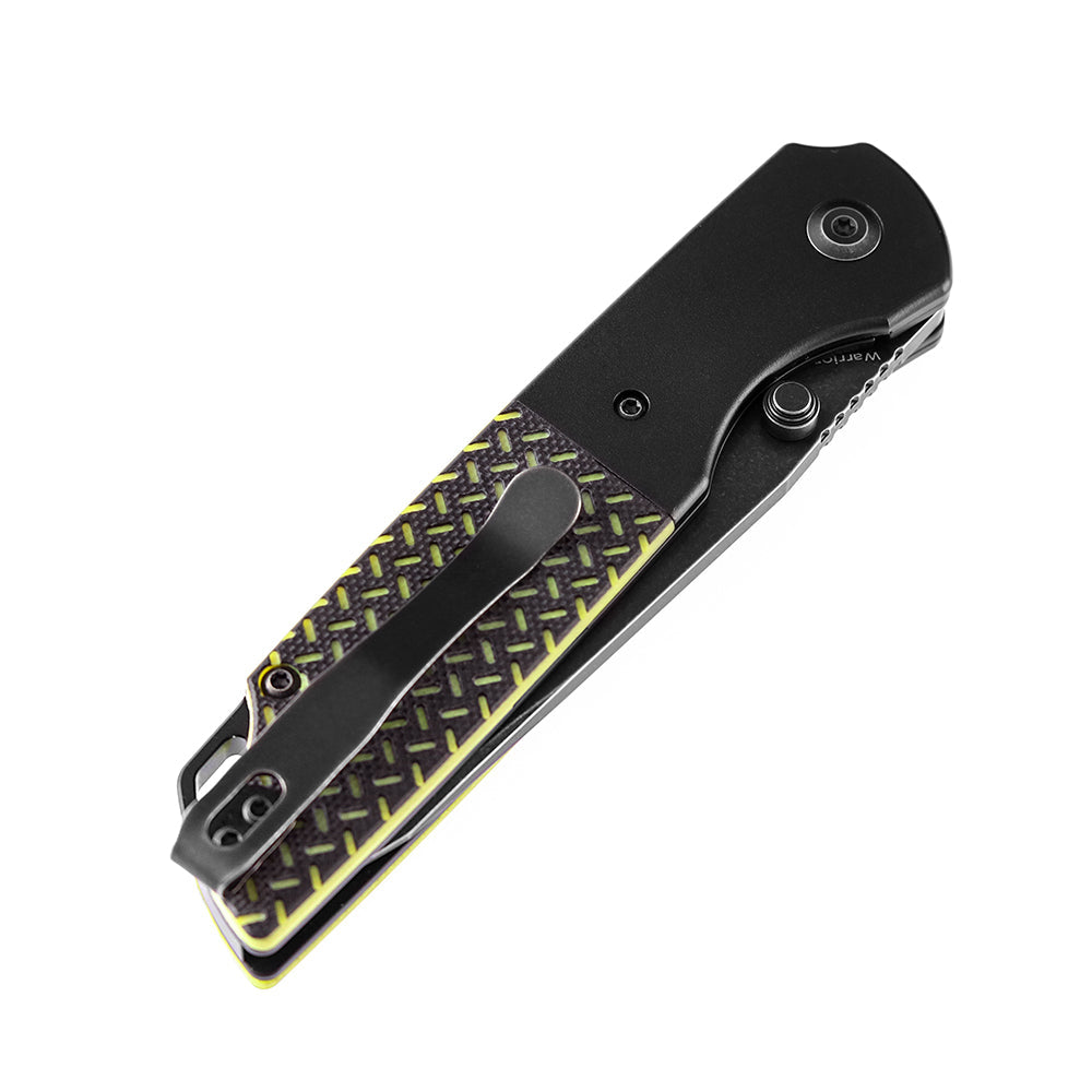 Kansept Warrior T1005T2 black and green G10 handle scales