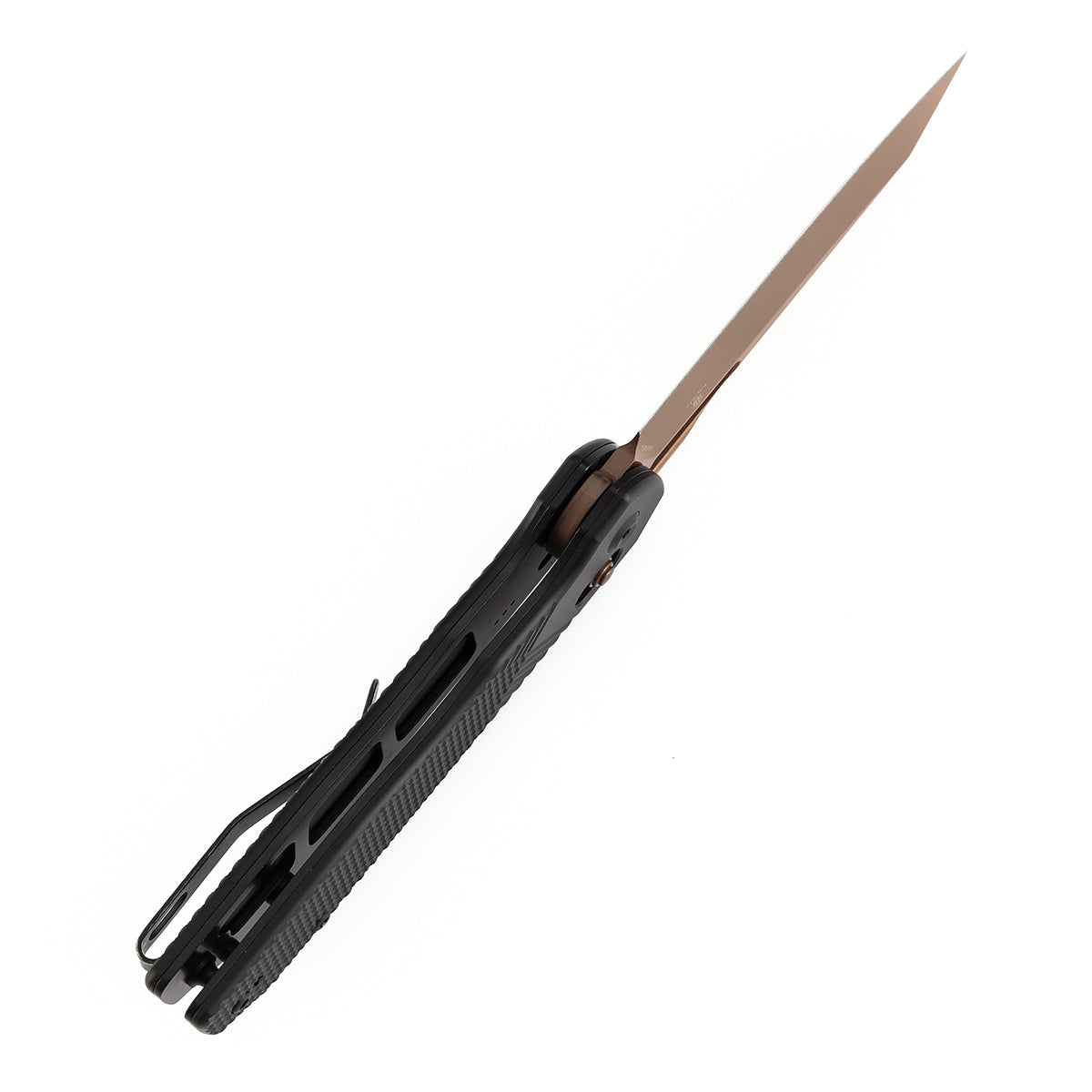 Tenable Shard T1006V10 blade detail – Rose Gold 14C28N reverse tanto