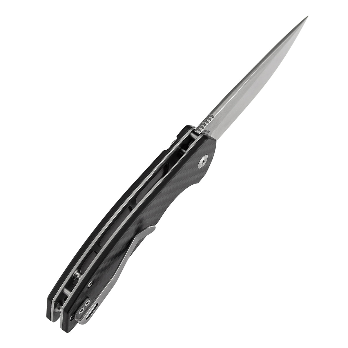 Kansept Accipiter T1007F2 black twill carbon fiber and G10 handle scales
