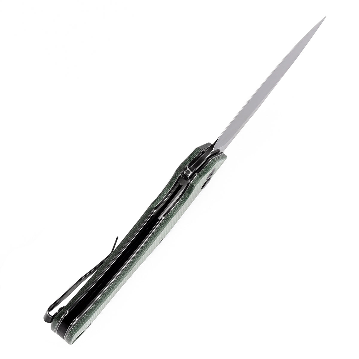 Kansept Hellx T1008F1 open position showing D2 tanto blade