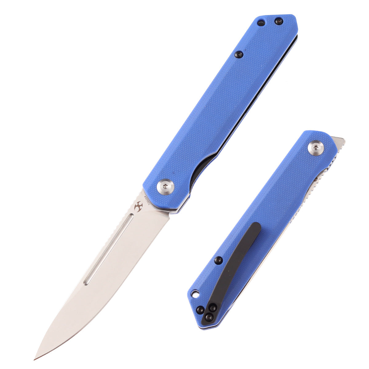 Kansept Prickle T1012A4 front view – 3.53" stonewashed 154CM drop point folding knife