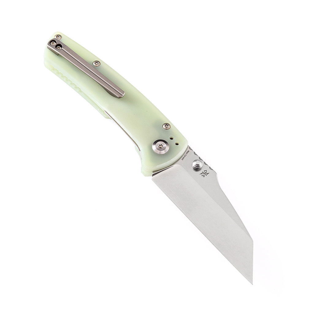 Kansept Main Street T1015B1 open position showing 154CM reverse tanto blade