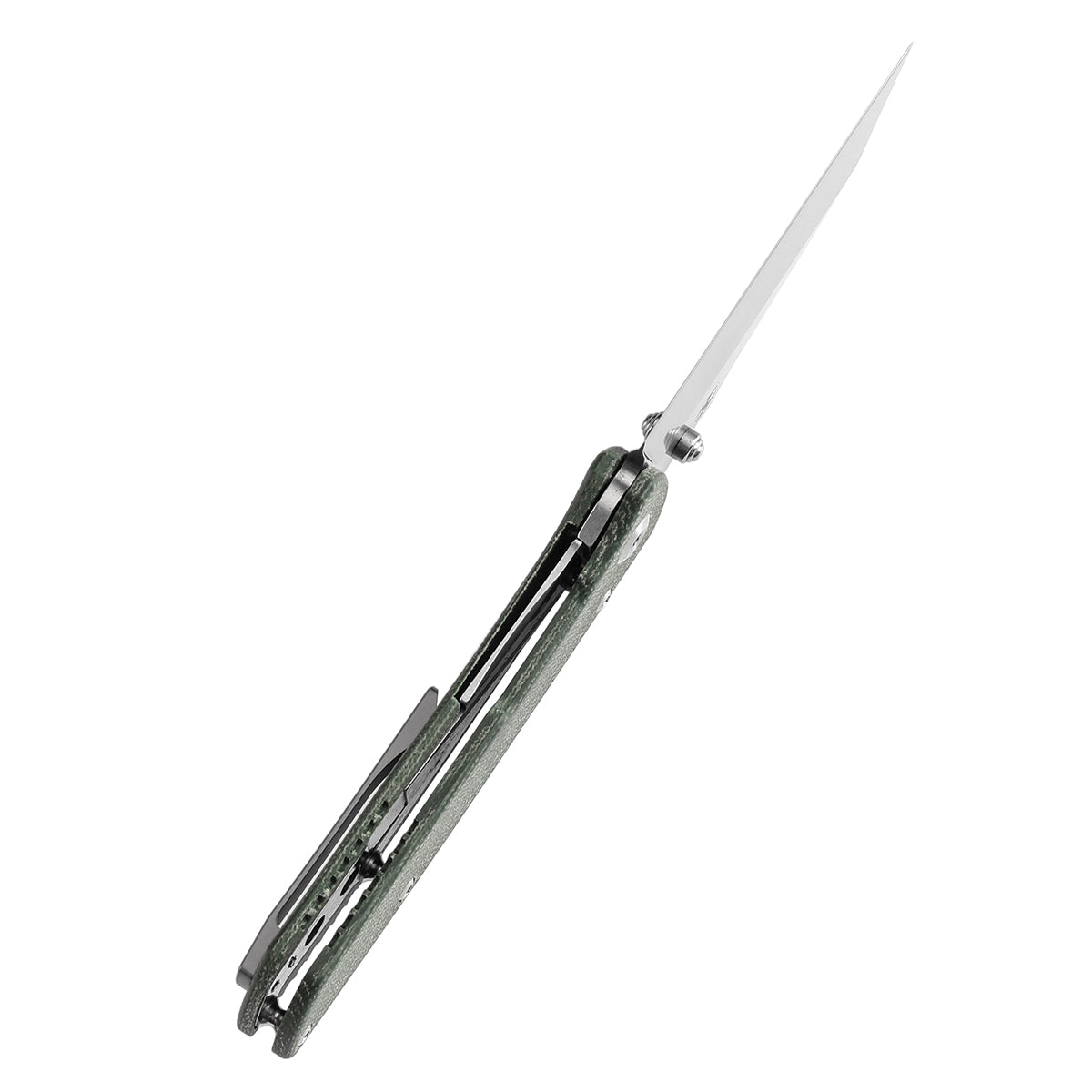 Kansept Main Street T1015E2 blade detail – stonewashed 154CM Wharncliffe