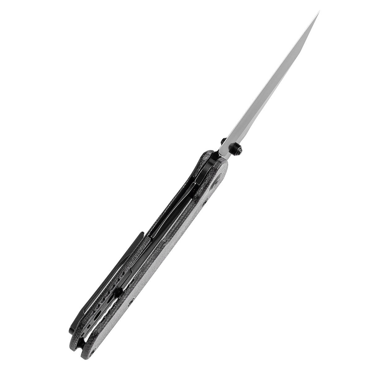 Kansept Main Street T1015E4 blade detail – blackwash 154CM Wharncliffe