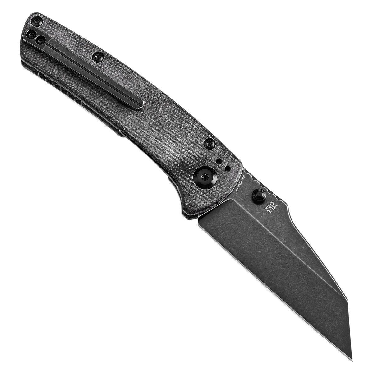 Kansept Main Street T1015E4 open position showing 154CM Wharncliffe blade