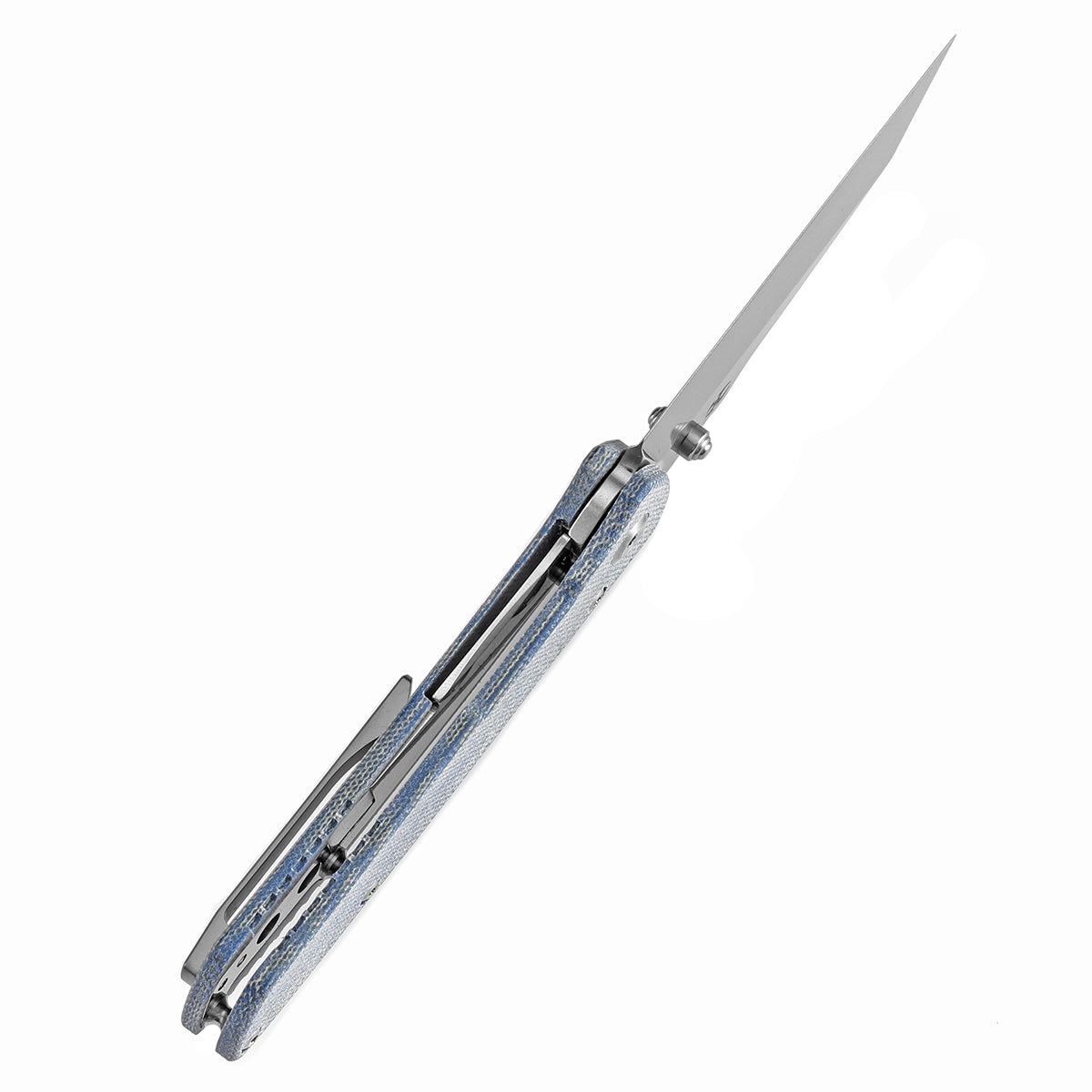 Kansept Main Street T1015E5 blade detail – stonewashed 154CM Wharncliffe