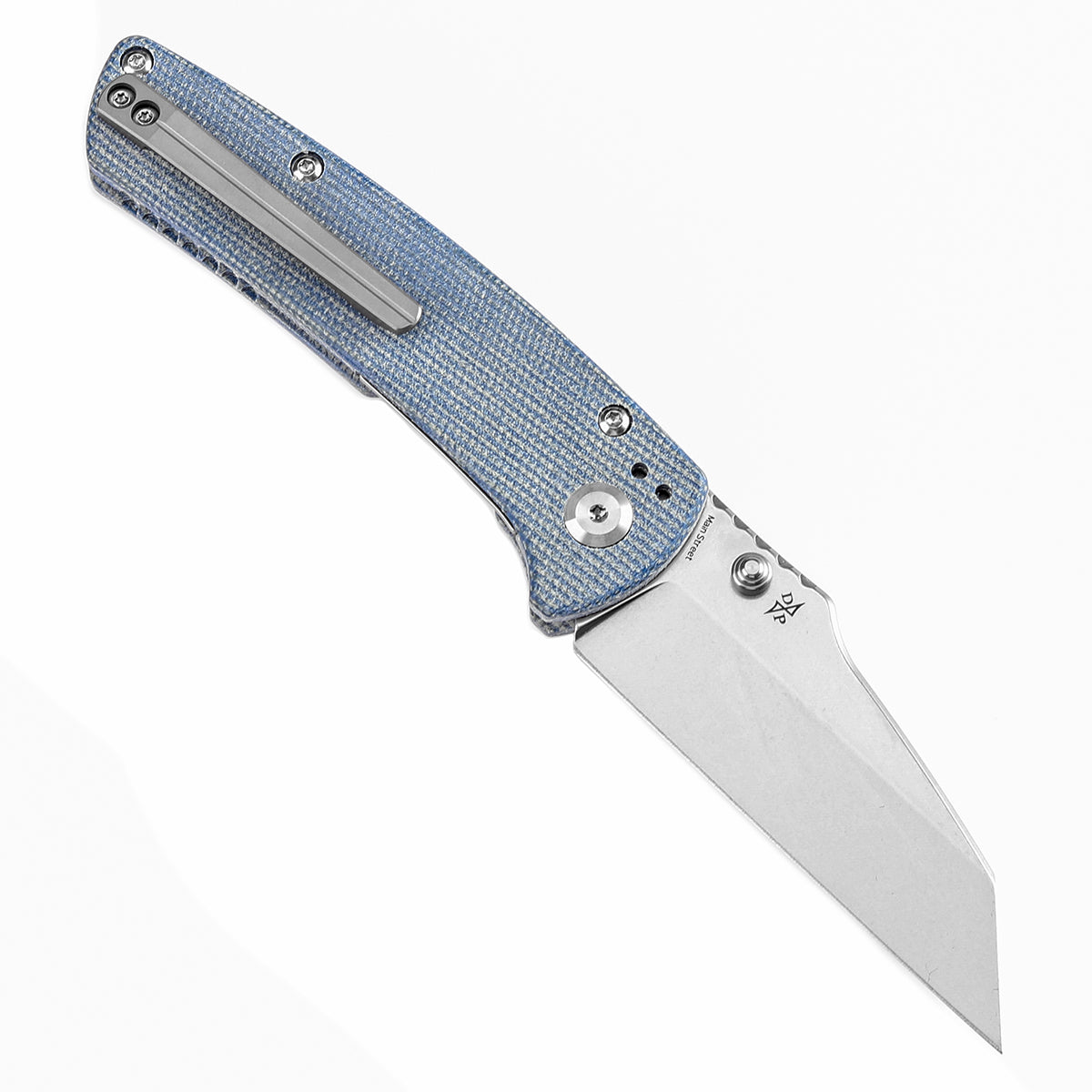 Kansept Main Street T1015E5 open position showing 154CM Wharncliffe blade