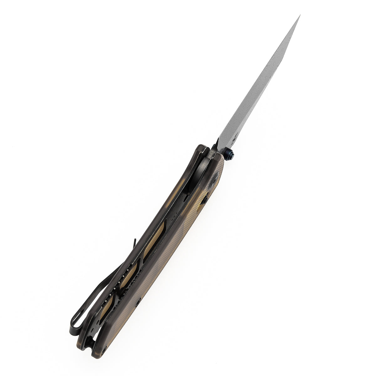 Kansept Main Street T1015V12 blade detail – Damascus Damascus Wharncliffe