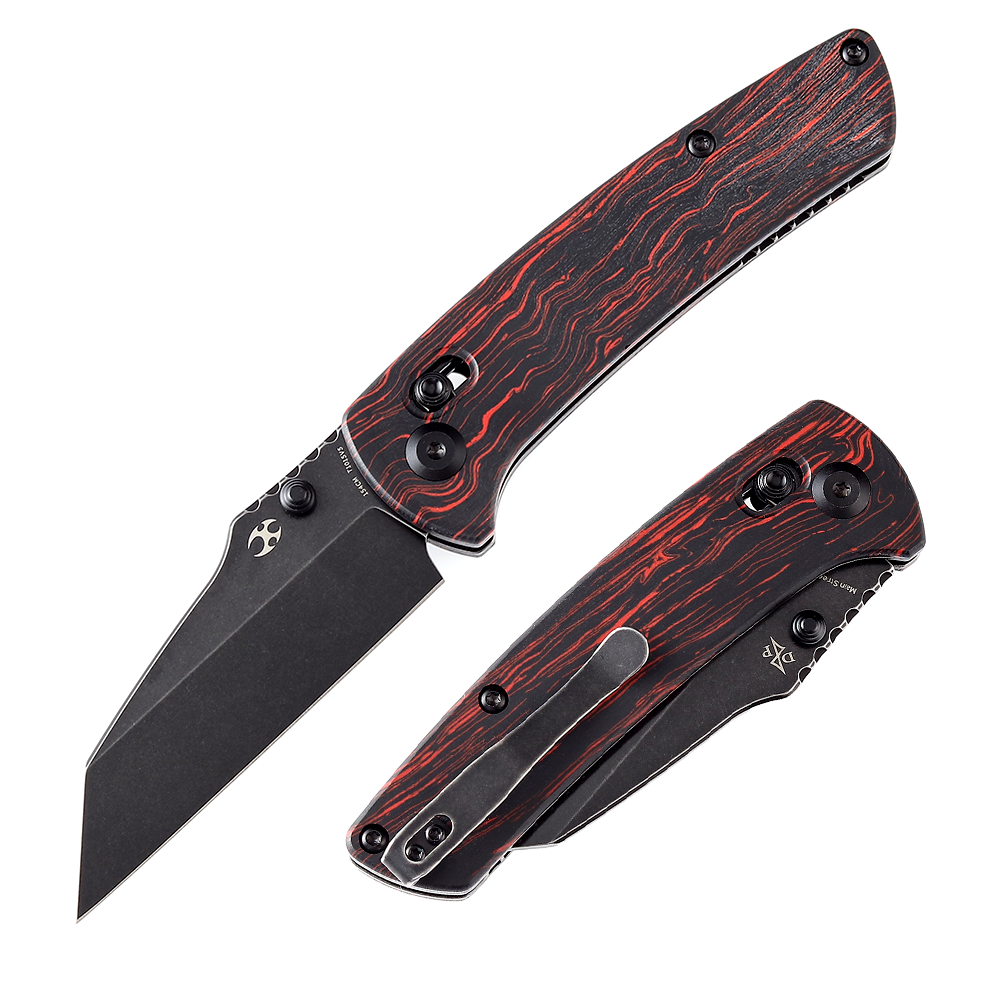 Kansept Main Street T1015V5 front view - 3.36" stonewashed 154CM Wharncliffe folding knife