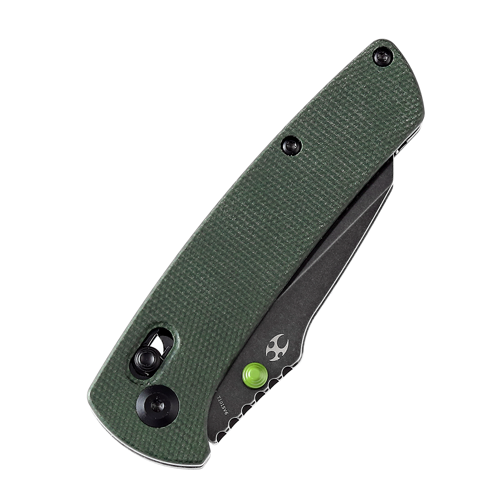 Kansept Main Street T1015V6 blade detail - black stonewashed 154CM Wharncliffe