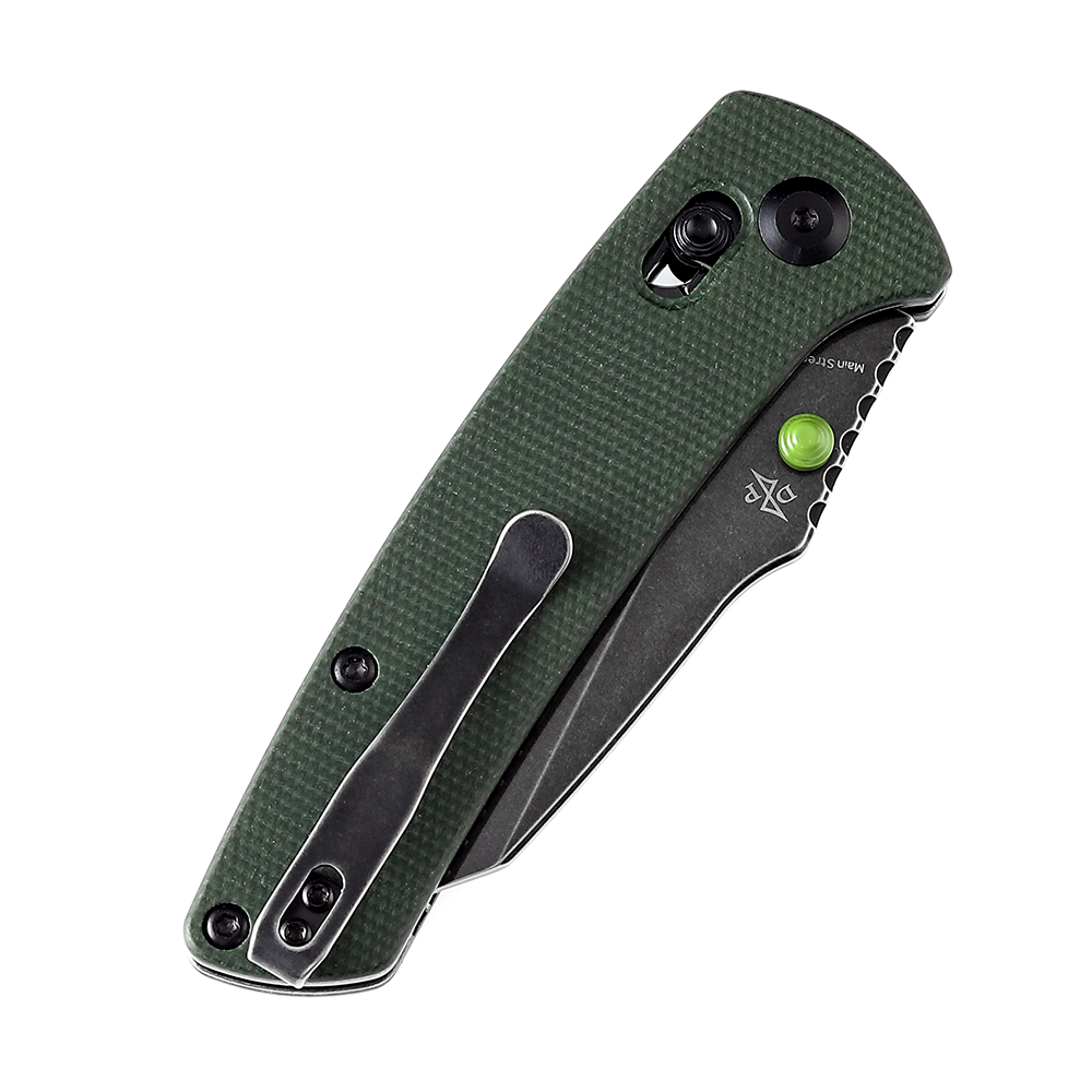Kansept Main Street T1015V6 green micarta handle scales