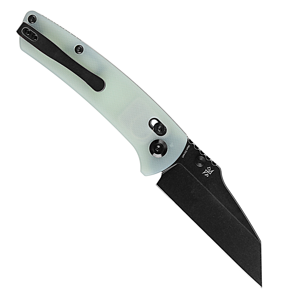 Kansept Main Street T1015V7 open position showing 154CM Wharncliffe blade