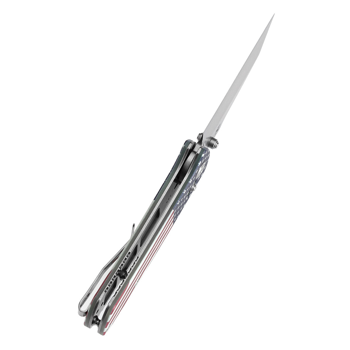 Kansept Main Street T1015V9 blade detail - stonewashed 154CM Wharncliffe