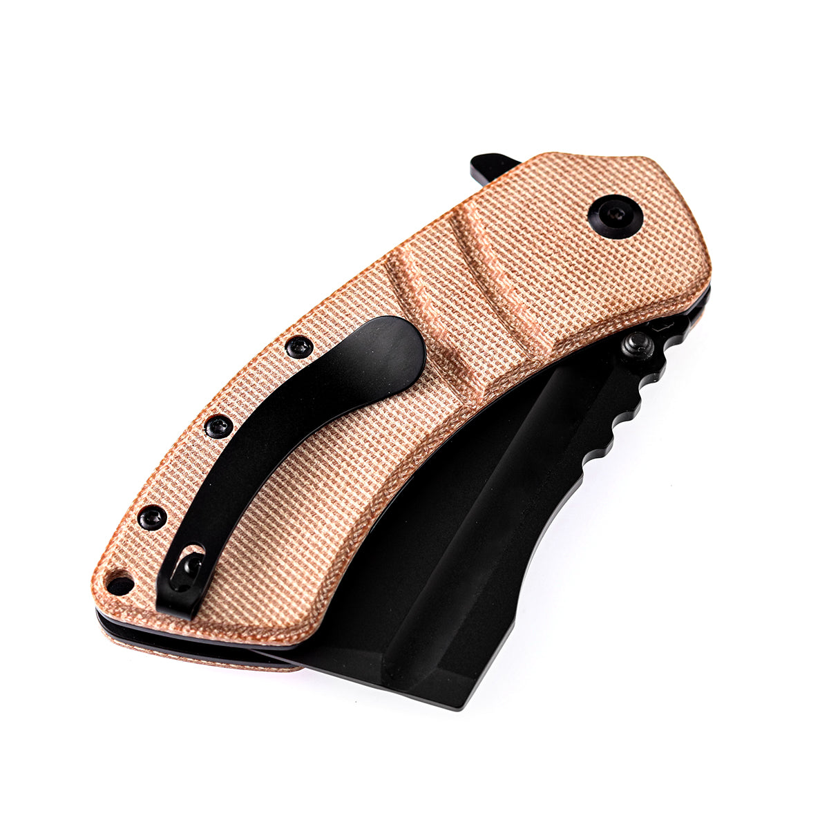 Kansept XL Korvid T1030A2 brown Micarta handle scales