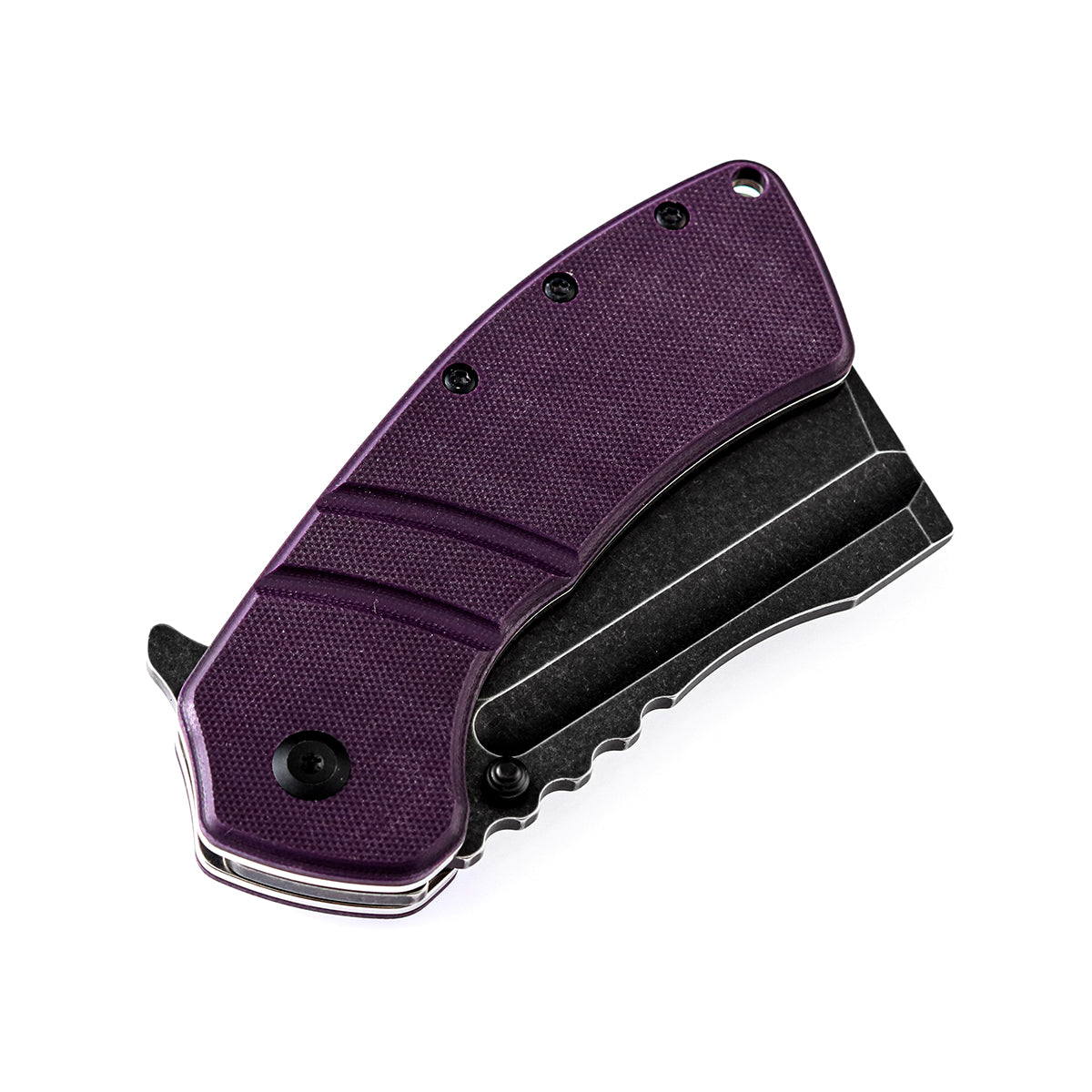 Kansept XL Korvid T1030A4 blade detail – black TiCn 154CM cleaver