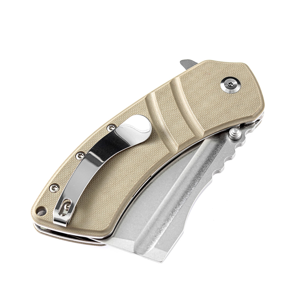 Kansept XL Korvid T1030A5 light sand G10 handle scales