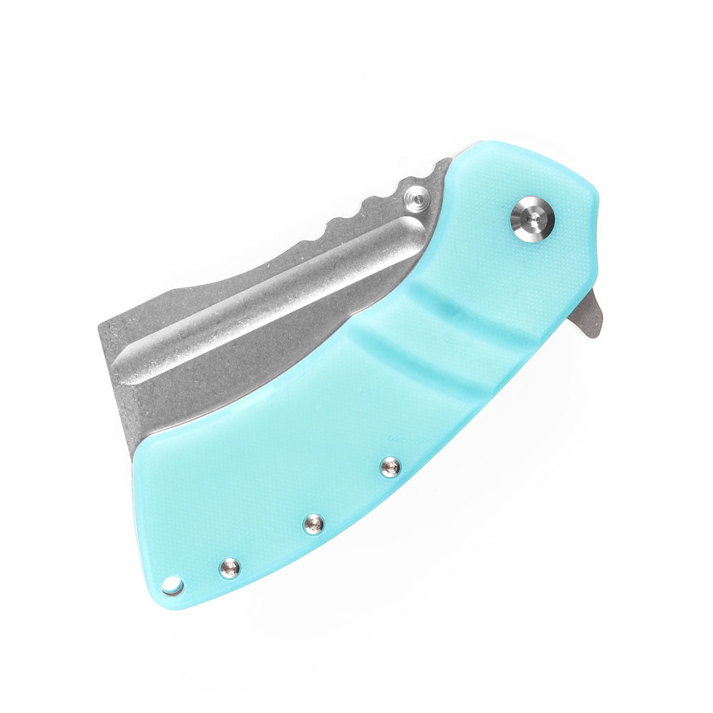 Kansept XL Korvid T1030A7 blade detail – stonewashed 154CM cleaver
