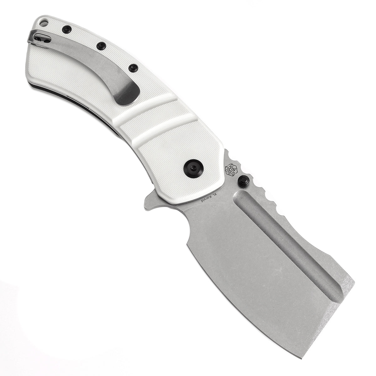Kansept XL Korvid T1030A9 open position showing 154CM cleaver blade