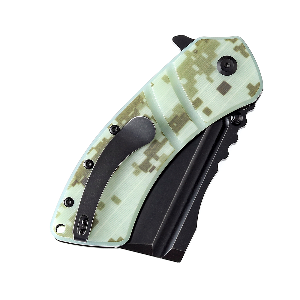 Kansept XL Korvid T1030B2 jade and camouflage G10 handle scales