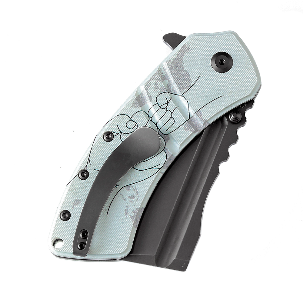 Kansept XL Korvid T1030B5 jade G10 parent and child hands handle scales