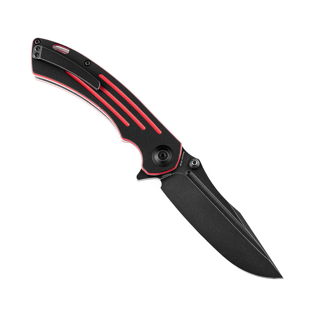 Kansept Pretatout T1032A1 open position showing 154CM clip point blade