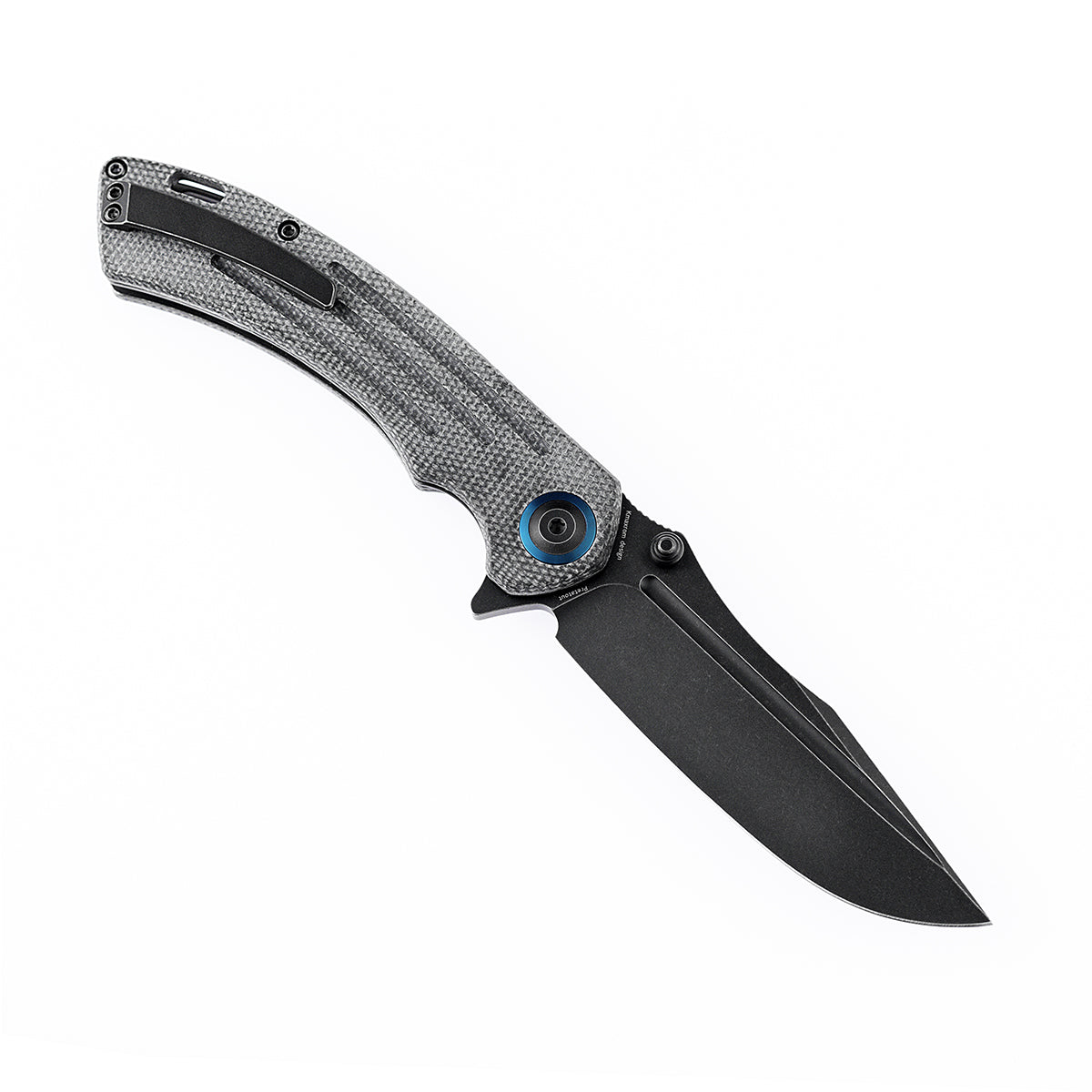 Kansept Pretatout T1032A2 open position showing 154CM clip point blade