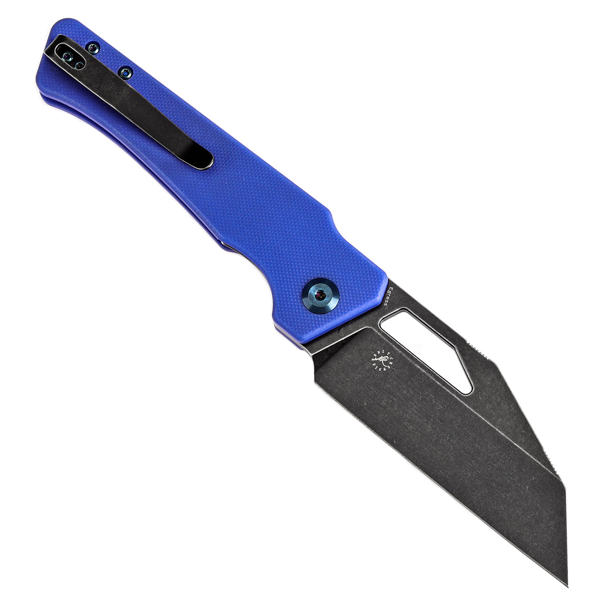 Kansept Egress T1033A2 open position showing 14C28N reverse tanto blade