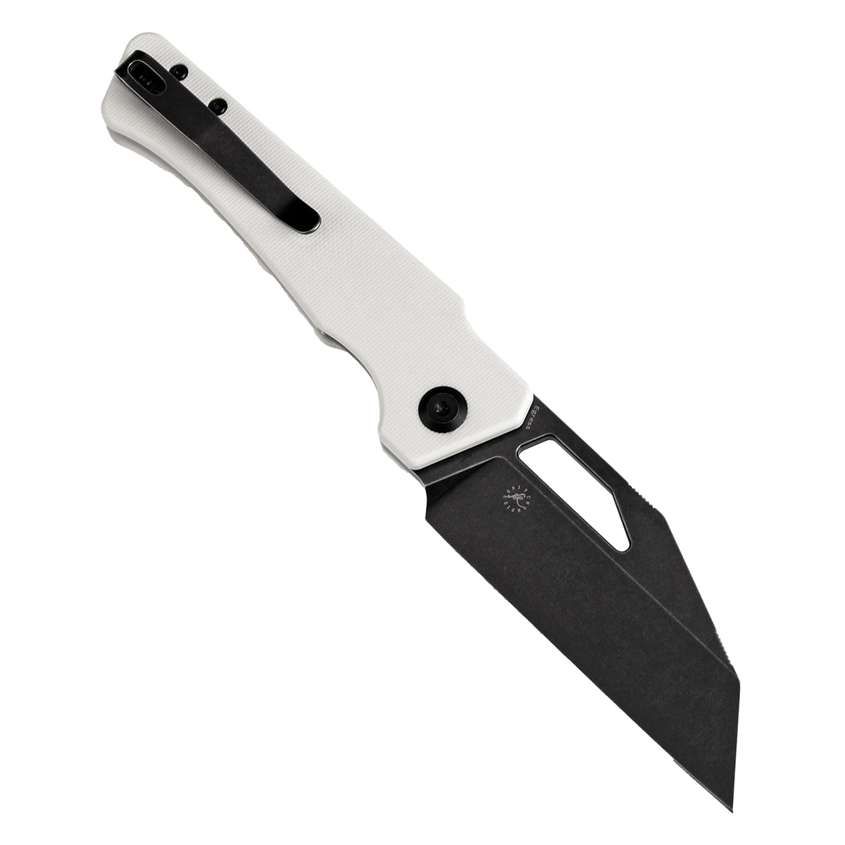 Kansept Egress T1033A4 open position showing 14C28N reverse tanto blade